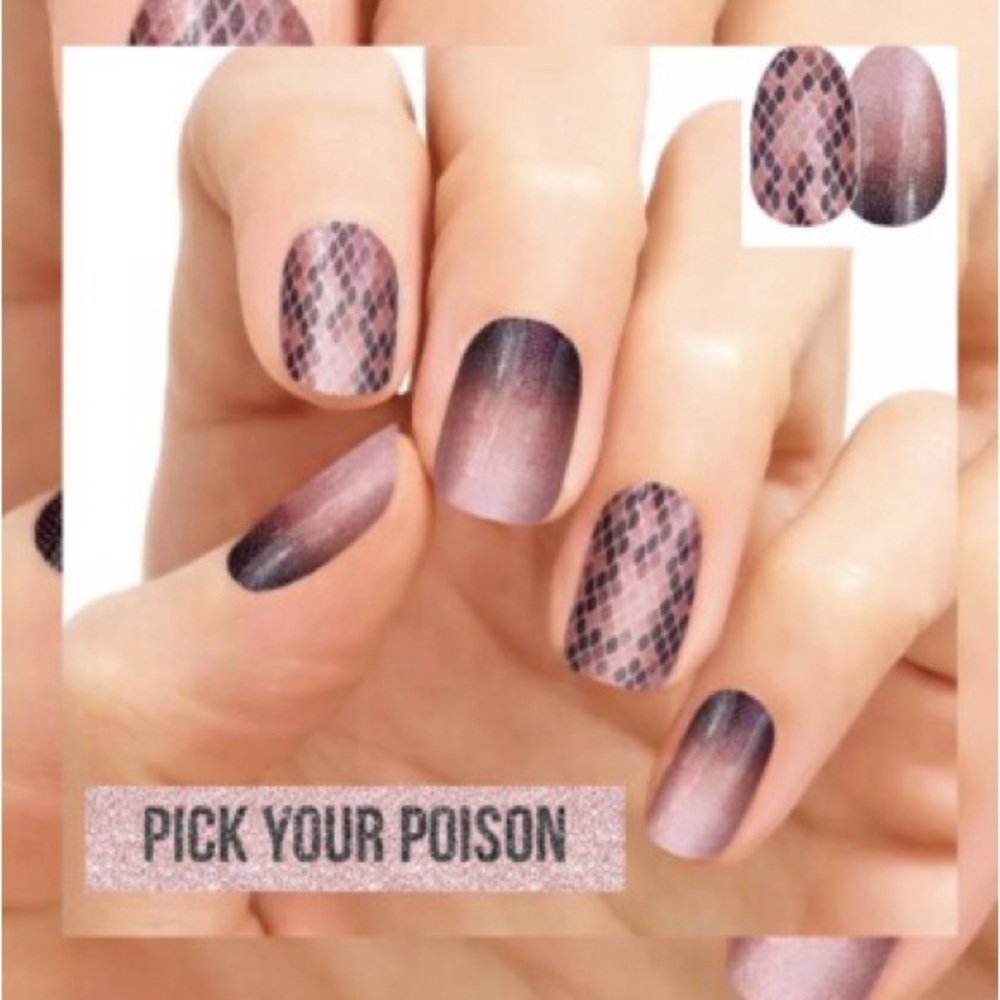 Color Street PICK YOUR POISON Rose Gold & Plum Shimmer Snake Skin Print Strips